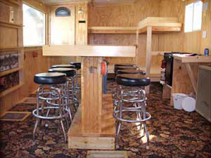 11x26 deluxe bar house, bar table.